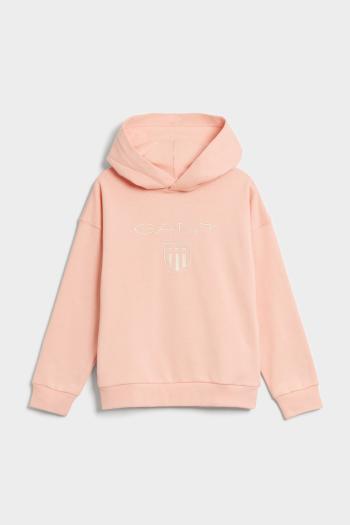 MIKINA GANT D2. CONTRAST SHIELD RELAXED HOODIE GUAVA ORANGE