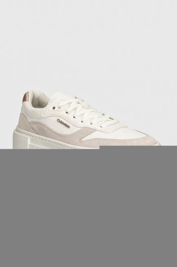 Sneakers boty Calvin Klein FF CUPSOLE LACE UP W/ML MIX M bílá barva, HW0HW02125