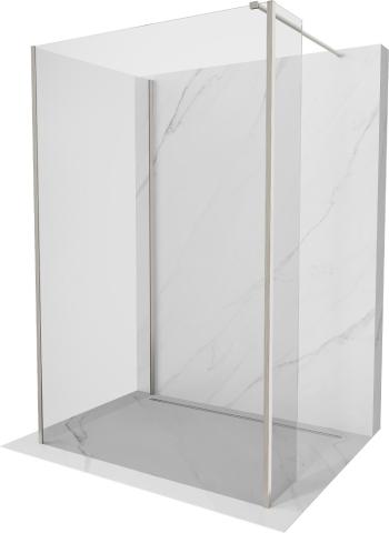 MEXEN/S Kioto Sprchová zástěna WALK-IN 120 x 90 x 30 cm, transparent, nikl kartáčovaná 800-120-090-221-97-00-030