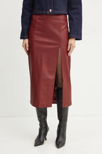 Sukně Bardot DANTE SKIRT vínová barva, midi, pouzdrová, 58855SB2