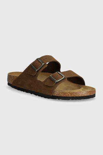 Semišové pantofle Birkenstock Arizona pánské, hnědá barva, 1028280