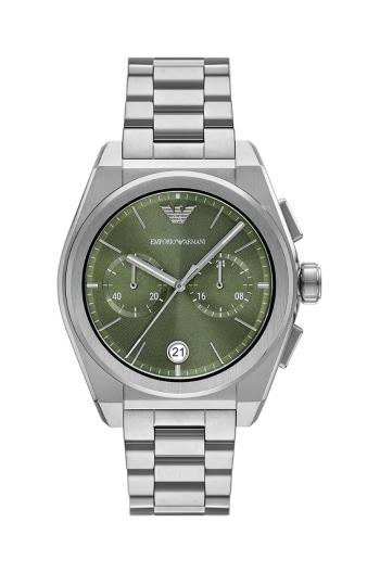 Hodinky Emporio Armani Federico Chronograph zelená barva, AR11640