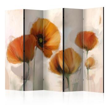 Paraván poppies - vintage Dekorhome 225x172 cm (5-dielny)