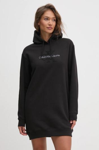 Bavlněné šaty Calvin Klein Jeans černá barva, mini, oversize, J20J224685