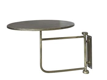 Mosazný antik kovový kulatý nástěnný stůl Tin Wall Table - 30*40 cm 40050713