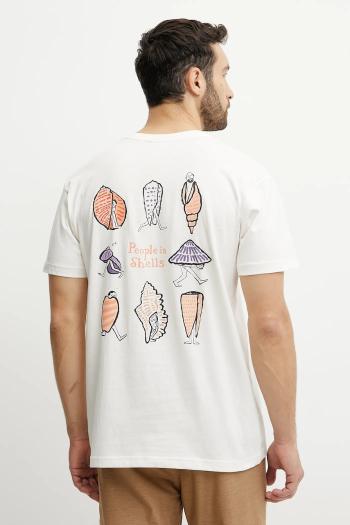 Bavlnené tričko Picture Jean Julien 1 pánske, béžová farba, s potlačou, MTS1247