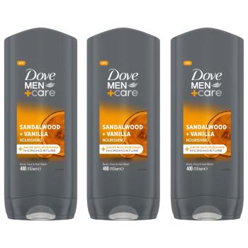 Dove Men+Care férfi Tusfürdő Sandalwood + Vanilla 3x400ml