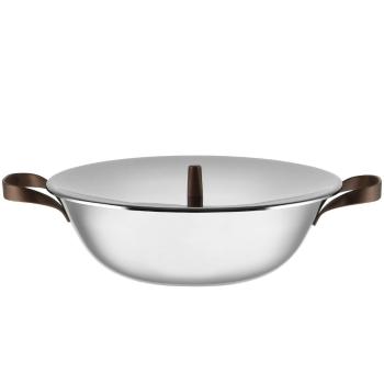 WOK pánev EDO Alessi 34 cm stříbrná