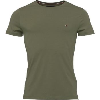 Tommy Hilfiger STRETCH SLIM FIT Pánské triko, khaki, velikost