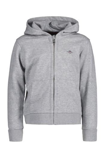 MIKINA GANT SHIELD FULL ZIP HOODIE LIGHT GREY MELANGE