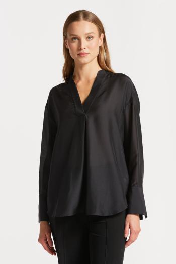 KOŠILE GANT RELAXED STAND COLLAR BLOUSE EBONY BLACK