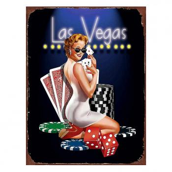 Nástěnná kovová cedule Las Vegas - 25*1*33 cm 6Y5197