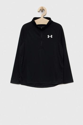 Dětská mikina Under Armour černá barva, hladká