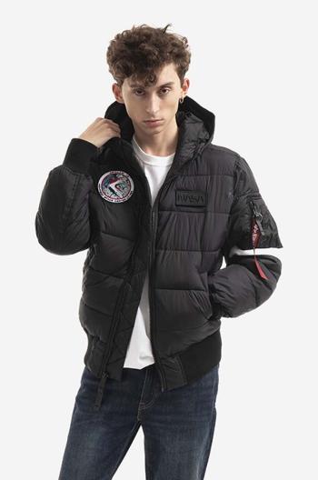 Bunda Alpha Industries Hooded Puffer Fd Nasa 198121 03 pánská, černá barva, zimní