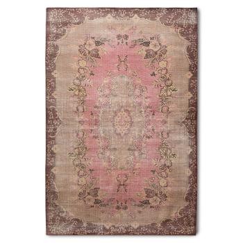 Růžový vlněný koberec s květinovým vzorem Floral pink - 200*300 cm TTK3082