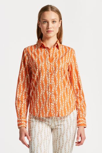 KOŠILE GANT REG CHAIN PRINT COTTON VOILE SHIRT PUMPKIN ORANGE