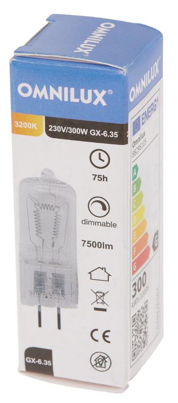 Omnilux 230V/300W GX-6,35 75h 3200K