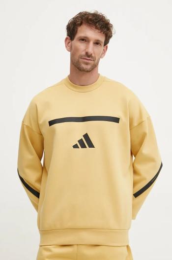 Mikina adidas ZNE pánská, žlutá barva, s potiskem, JJ4896