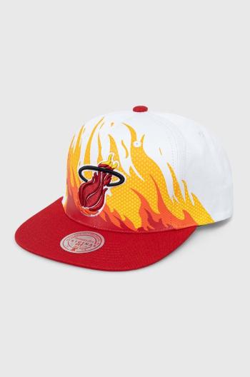 Bavlněná baseballová čepice Mitchell&Ness MIAMI HEAT bílá barva