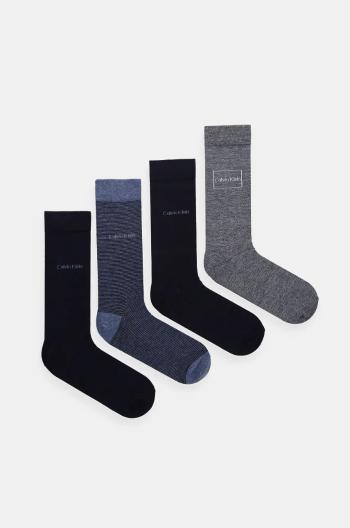 Ponožky Calvin Klein 4-pack pánské, modrá barva, 701229430