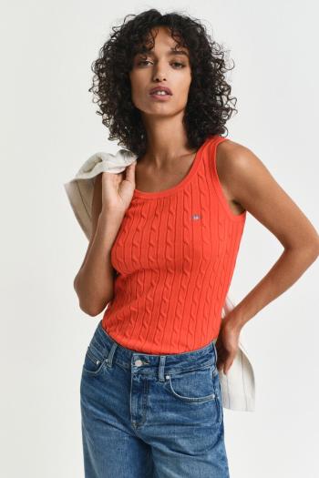 SVETR GANT STRETCH COTTON CABLE TANK TOP ORANGE RED