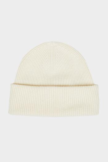 ČEPICE GANT WOOL RIBBED BEANIE CREAM