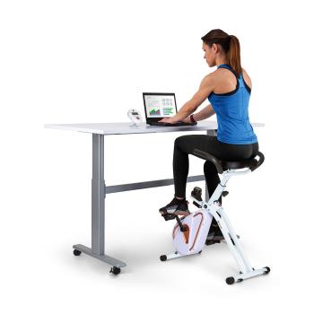 Capital Sports Azura Desk Bike, domácí rotoped, stacionární, cyklotrenažér, setrvačník 7,5 kg, řemenový pohon, bílý