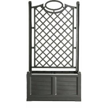Jardinieră cu volum mare și suport ornamental Bama Separe antracit, 80 x 150 x 42,5 cm, antracit