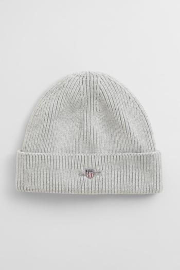ČEPICE GANT SHIELD COTTON BEANIE LIGHT GREY MELANGE