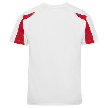 Just Cool Dětské sportovní tričko Contrast Cool T - Bílá / červená | 12-13 let