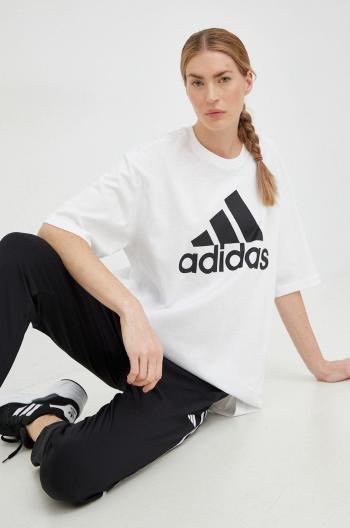 Bavlněné tričko adidas bílá barva, HR4930