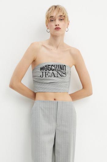 Top s příměsí vlny Moschino Jeans šedá barva, A0812 8725