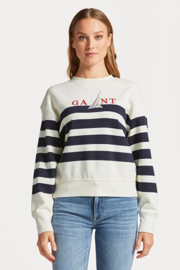 MIKINA GANT SAIL STRIPED C-NECK SWEAT EVENING BLUE