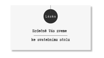 Personal Kartička ke stolu - Minimalism Láska Zvolte množství: od 61 ks a víc