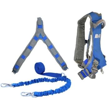 MDXONE STATIC SKI HARNESS WITH 9' STATIC ROPE Lyžařský úvazek, modrá, velikost