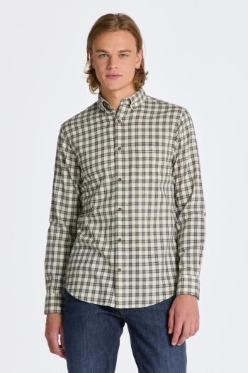 KOŠILE GANT REG MICRO TARTAN FLANNEL SHIRT CREAM