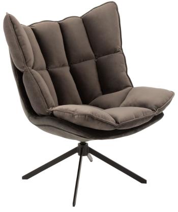 Tmavě šedé sametové relaxační křeslo Chair Relax Bubby Grey - 78*73*92cm 5323