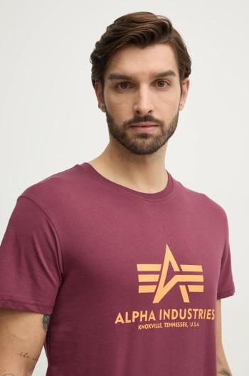 Bavlněné tričko Alpha Industries Basic T-Shirt červená barva, s potiskem, 100501.184