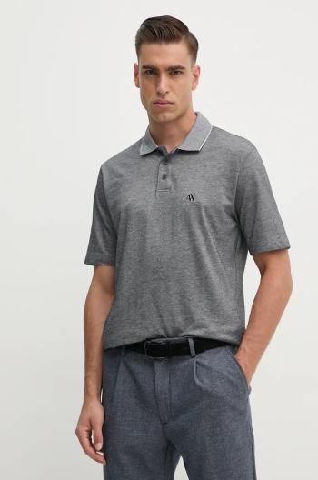 Bavlněné polo tričko Armani Exchange šedá barva, 6DZFJP ZJM5Z