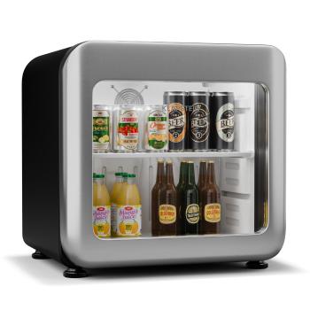 Klarstein Audrey Evo frigider pentru băuturi, Design retro, Uși din sticlă, 46 L, Clasa energetică C