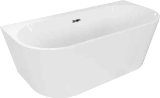 MEXEN/S Oval+ volně stojící vana przyścienna 170 x 80, bílá, sifon a přepad grafit kartáčovaná 52681708000-66