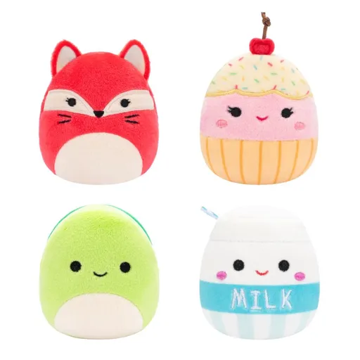 Squishmallows Micromallows 4Pack - Liška, Želva, Mlíčko, Dortík