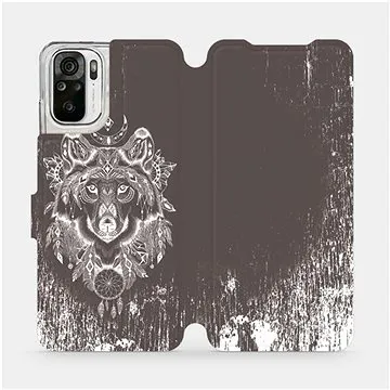 Flipové pouzdro na mobil Xiaomi Redmi Note 10 - V064P Vlk a lapač snů (5903516658930)