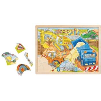 Goki Dřevěné puzzle Na stavbě 56 dílků (57693)