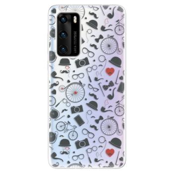 Odolné silikonové pouzdro iSaprio - Vintage Pattern 01 - black - Huawei P40