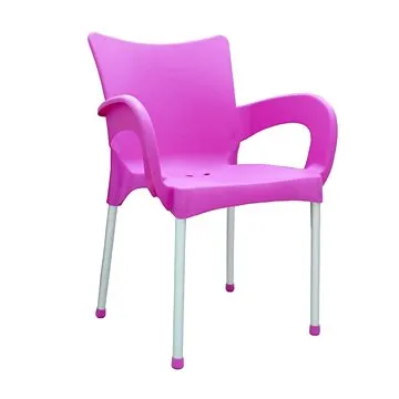 MEGAPLAST Židle zahradní SMART plast, AL nohy, růžová (146000016)