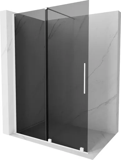 MEXEN/S Velar Sprchová zástěna posuvná Walk-in 160 x 200, grafit 8 mm, bílá 871-160-000-43-20