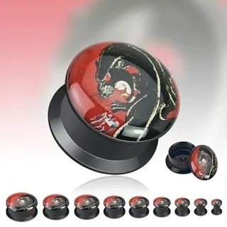 Tunnel do ucha - černý drak - Tloušťka : 10 mm