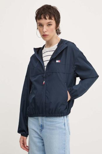 Větrovka Tommy Jeans tmavomodrá barva, přechodná, DW0DW19302