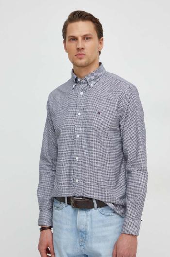 Bavlněná košile Tommy Hilfiger černá barva, regular, s límečkem button-down, MW0MW33776